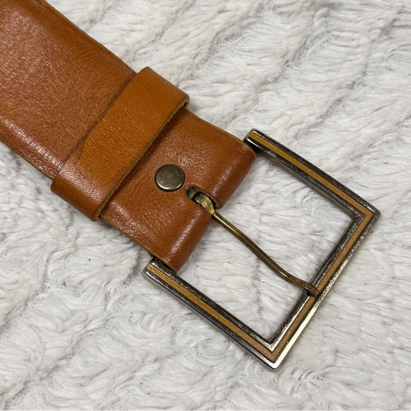 Vintage Hickok Belt Makers, Carmel Brown Cowhide Leather Gold Tone Buckle, M - Picture 10 of 11